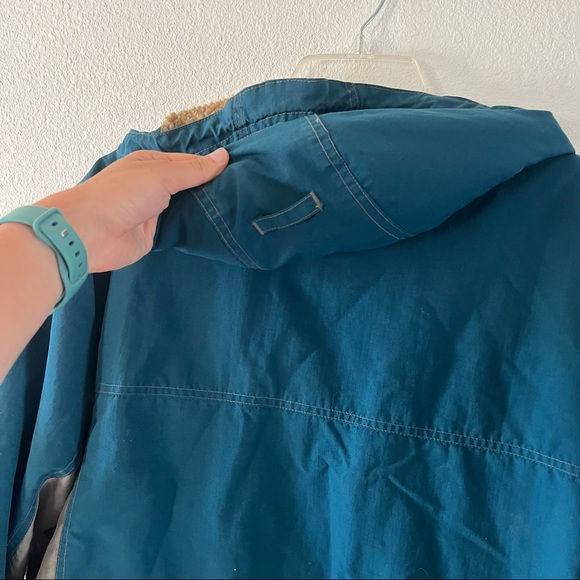 Retro Sherpa Lined Teal and Grey Mens Columbia Parka Jacket - Picture 8 of 10